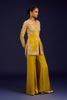 Mustard Organza Modal Satin Embroidered Sharara Set