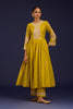 Mustard Silk Chanderi Embroidered Anarkali Set