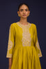 Mustard Silk Chanderi Embroidered Anarkali Set