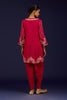 Fuchsia Cotton Silk Satin Embroidered Kurta Set