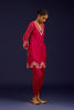 Fuchsia Cotton Silk Satin Embroidered Kurta Set
