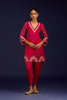 Fuchsia Cotton Silk Satin Embroidered Kurta Set