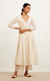 Pooja Hegde in Ivory Zari Detailed Anarkali Set