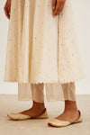 Pooja Hegde in Ivory Zari Detailed Anarkali Set