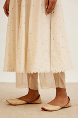 Pooja Hegde in Ivory Zari Detailed Anarkali Set