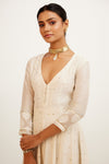 Pooja Hegde in Ivory Zari Detailed Anarkali Set