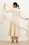 Pooja Hegde in Ivory Zari Detailed Anarkali Set