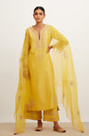 Mustard Dori Embroidered Kurta Set