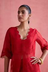 Ada - Red Jacket Set