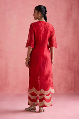 Ada - Red Jacket Set