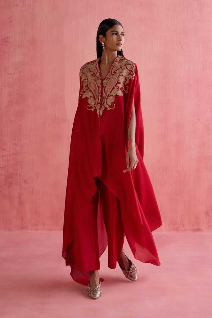 Meher Kaftan Set - Red