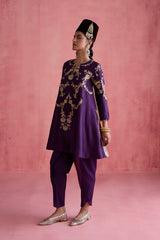 Nargis - Purple Dhoti Set