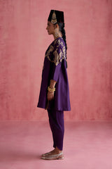 Nargis - Purple Dhoti Set