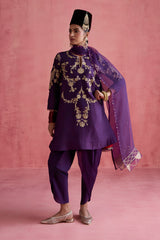 Nargis - Purple Dhoti Set