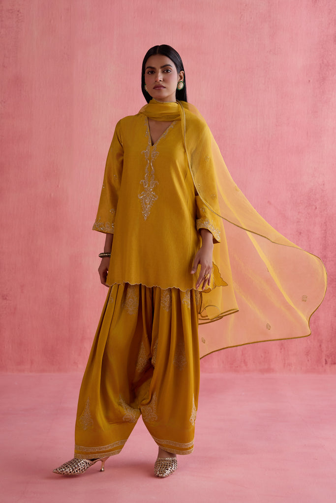 Noor Farshi Salwar Set - Mustard