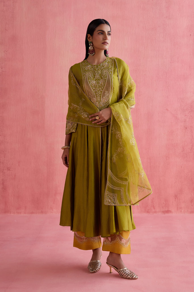 Zeenat Anarkali Set - Green