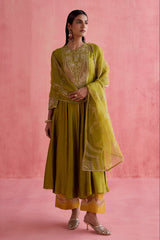 Zeenat - Green Anarkali Set