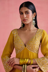 Afsana - Mustard Anarkali Set