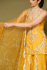 Bright Yellow Organza Sharara Set