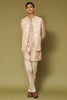 Sand Dori Embroidered Bundi Set with Potli Button Kurta