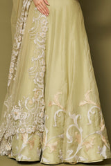 Pistachio Embroidered Silk Organza Lehenga Set