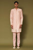 Blush Pink Dori Embroidered Linen Satin Sherwani Set
