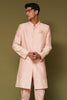 Blush Pink Dori Embroidered Linen Satin Sherwani Set