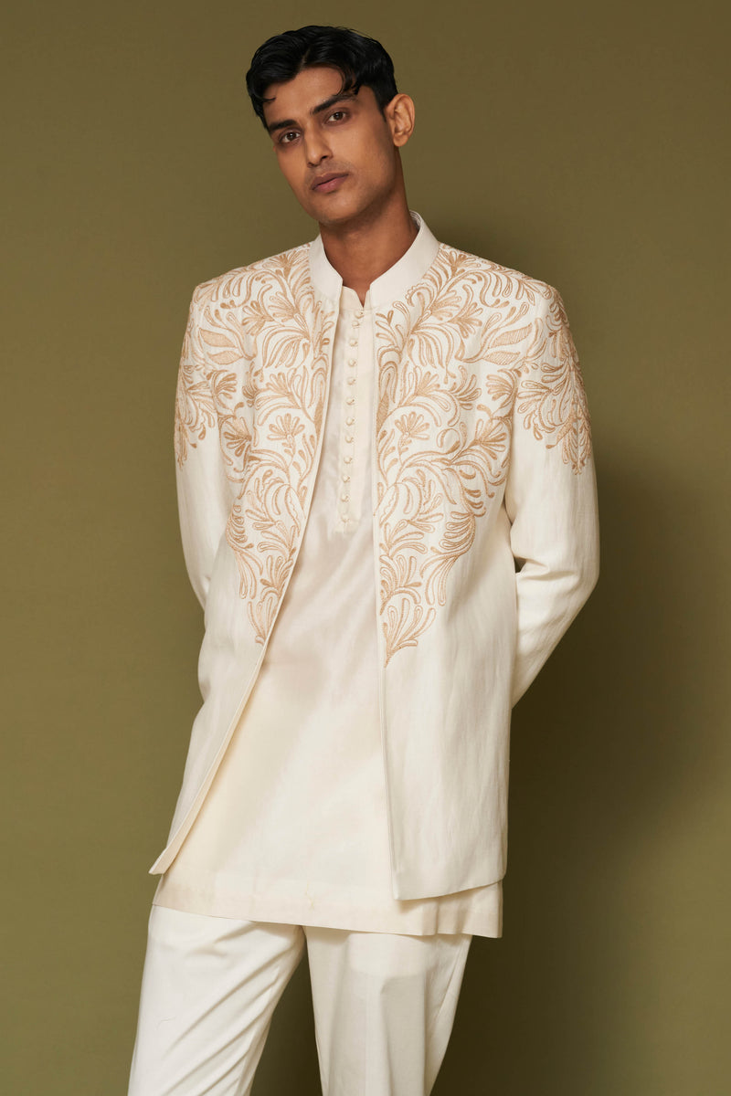Ivory Dori Embroidered Bandhgala Set