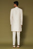 Ivory and Beige Dori Embroidered Linen Satin Sherwani Set