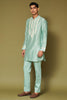 Aqua Dori Embroidered Chanderi Kurta Set