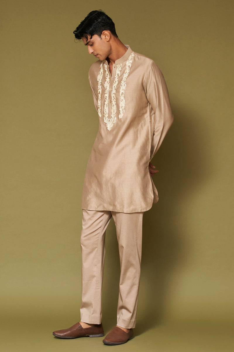 Sand Dori Embroidered Chanderi Kurta Set