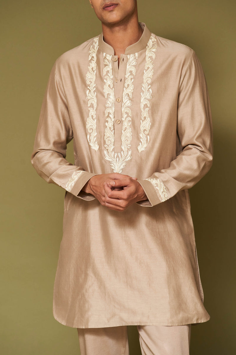 Sand Dori Embroidered Chanderi Kurta Set