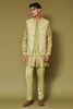 Pistachio Dori Embroidered Bundi Set with Potli Button Kurta