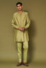 Pistachio Dori Embroidered Bundi Set with Potli Button Kurta