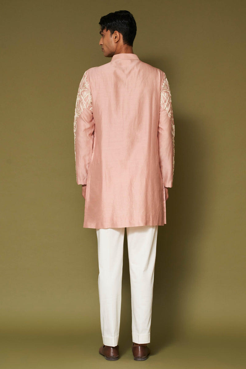 Blush Pink Dori Embroidered Kurta Set