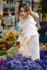 Aamna Sharif in Ivory Organza Embroidered Saree
