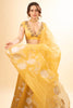 Sanjeeda Shaikh in Mango Yellow Embroidered Cotton Silk Satin Lehenga Set