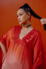 Red Ombre Mirror Embroidered Kaftan Set
