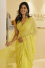 Divya Boppana in Green Modal Satin & Chiffon Mukaish Saree