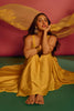 Akansha Ranjan Kapoor in Yellow Cotton Silk Satin Anarkali set