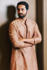 ayushmann khurrana in Caramel Emboidered Silk Chanderi Kurta Set