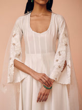 Ivory Embroidered Anarkali Set (RTS)