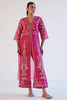 Fuchsia Pink Silk Organza Embroidered Kurta Set