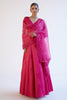 Fuchsia Pink Embroidered Cotton Silk Satin Lehenga Set