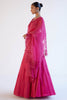Fuchsia Pink Embroidered Cotton Silk Satin Lehenga Set