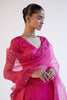 Fuchsia Pink Embroidered Cotton Silk Satin Lehenga Set