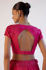Fuchsia Pink Embroidered Cotton Silk Satin Lehenga Set