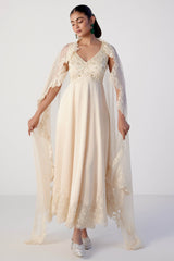 Ivory Dori and Sequins Embroidered Anarkali Set