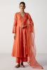 Coral Silk Chanderi Dori Embroidered Anarkali Set