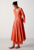 Coral Silk Chanderi Dori Embroidered Anarkali Set